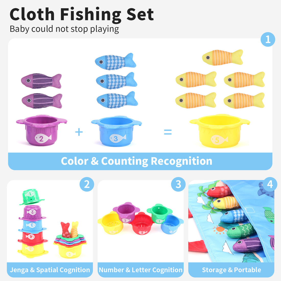 3D Fabric Baby Fishing Toy – Crawling & Early Learning Educational Toy