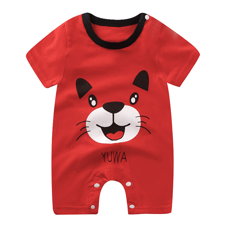 Baby Cotton Short-Sleeve Jumpsuit – Lightweight Newborn Romper