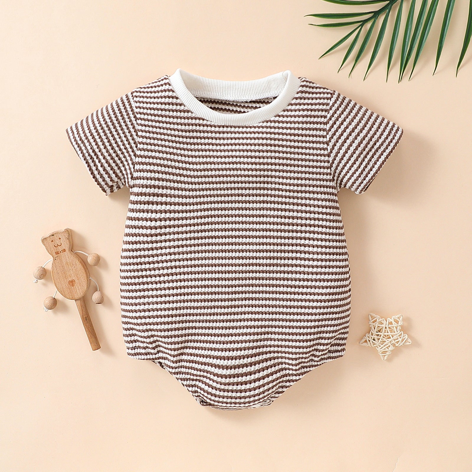 Baby Boys & Girls Striped Cotton Short-Sleeve Triangle Romper