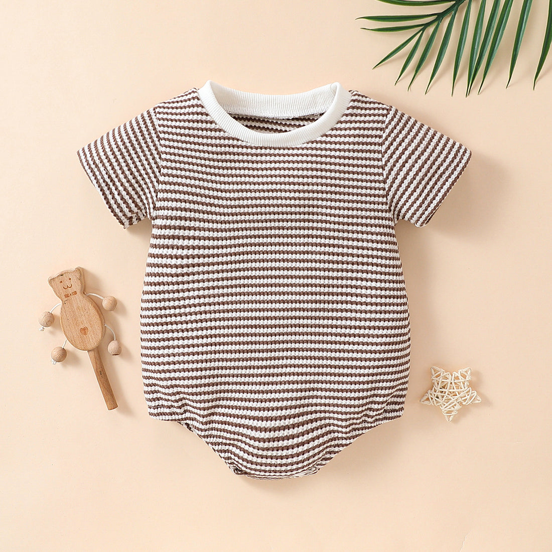 Baby Boys & Girls Striped Cotton Short-Sleeve Triangle Romper