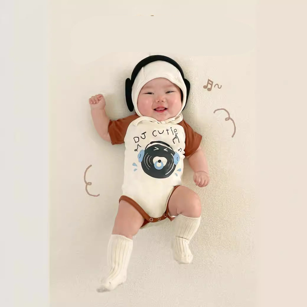 Baby Romper with Little DJ Print – Modeling Design