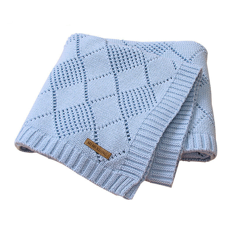 Hot Sale Solid Color Knitted Baby Blanket