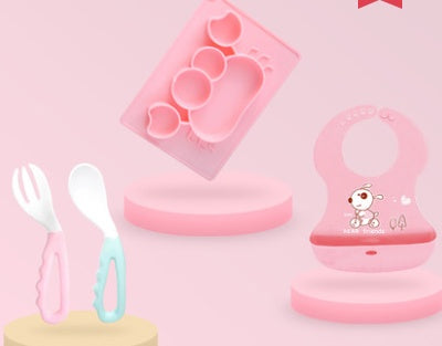Baby Silicone Suction Bowl – Cartoon Learning Feeding Dish