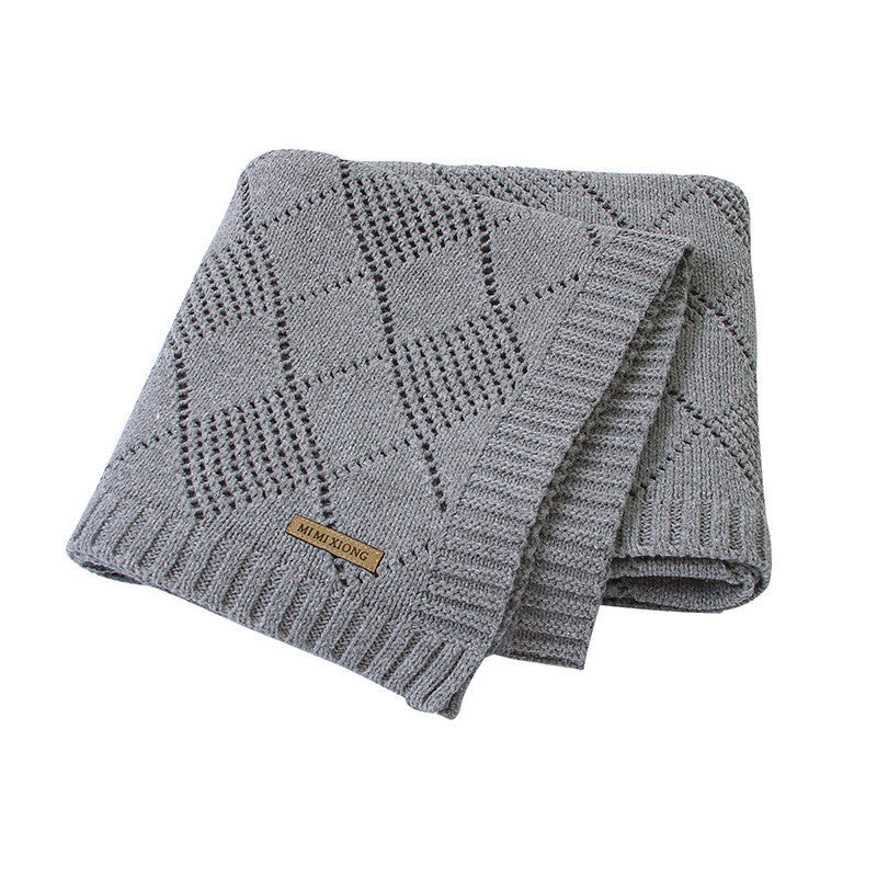 Hot Sale Solid Color Knitted Baby Blanket