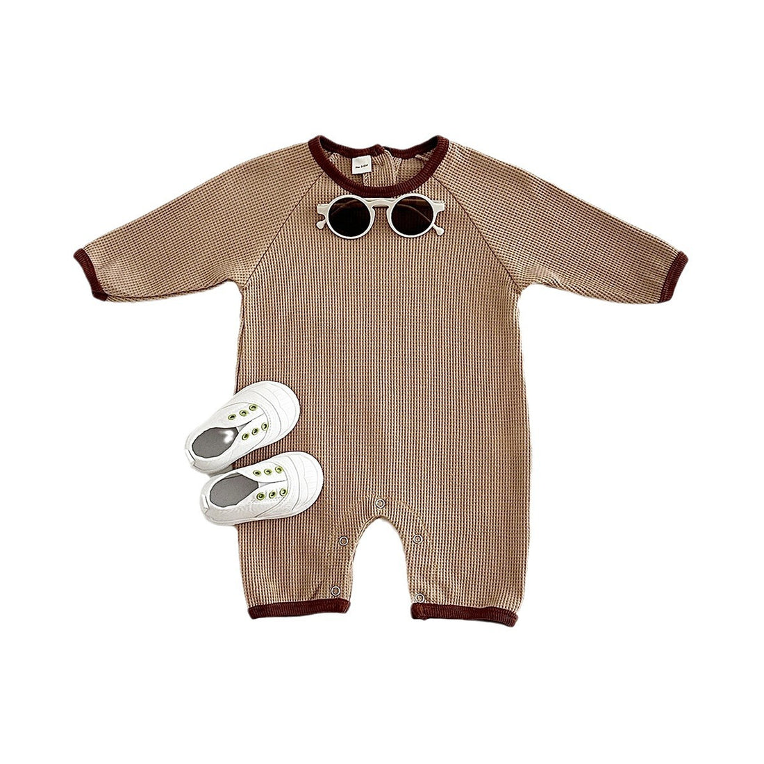 Newborn Waffle Cotton Short-Sleeve Romper