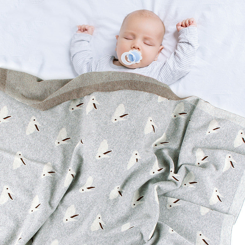 Knitted Baby Bunny Blanket – Soft Windproof Cover