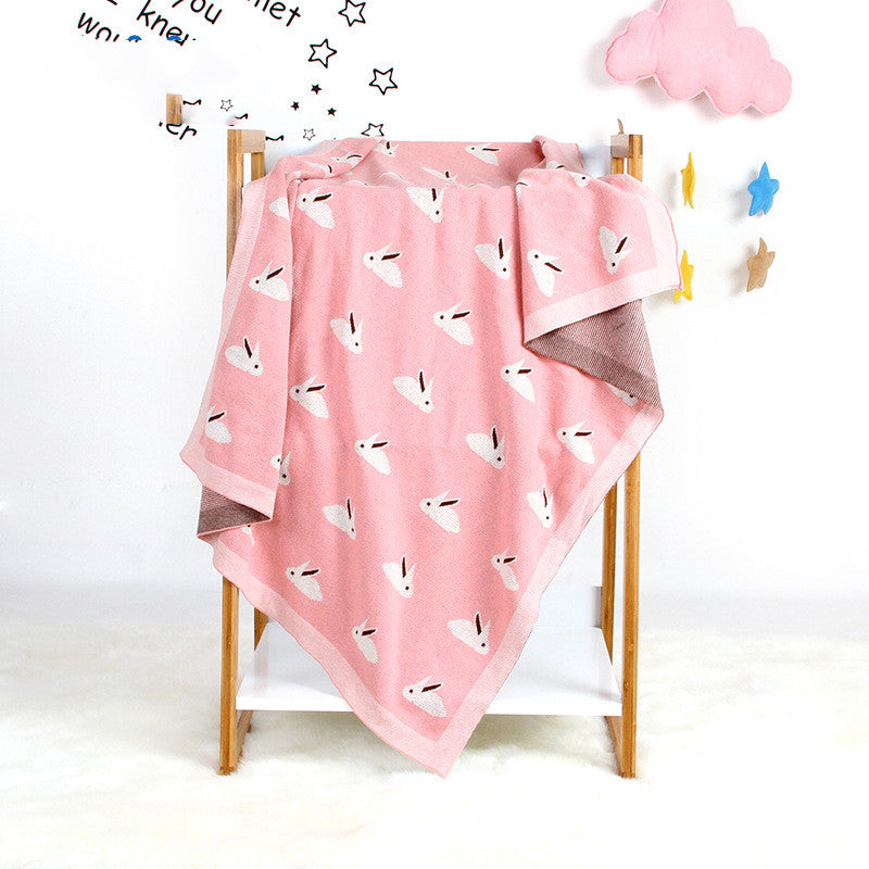 Knitted Baby Bunny Blanket – Soft Windproof Cover