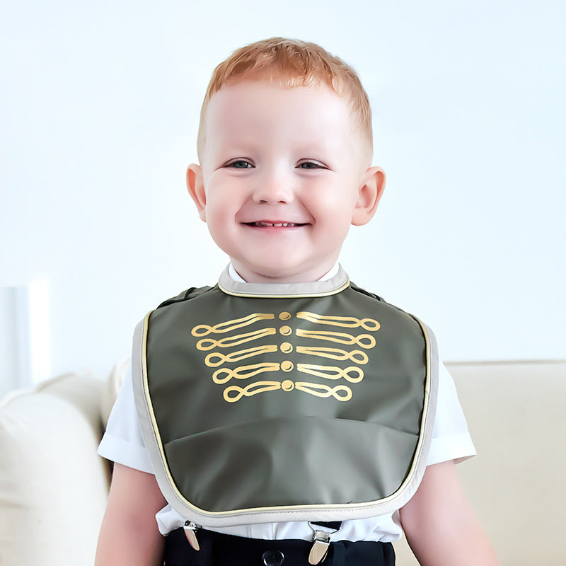 Waterproof Baby Feeding Bib with Rice Pocket