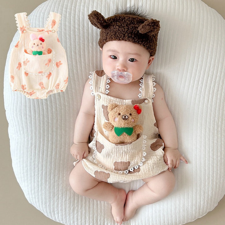 Cute Baby Gauze Triangle Romper