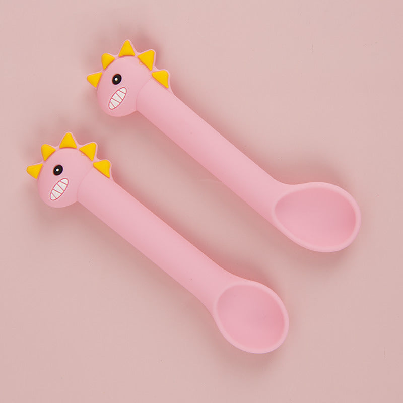 Baby Silicone Training Spoon – Soft Head Cartoon Feeding Spoon
