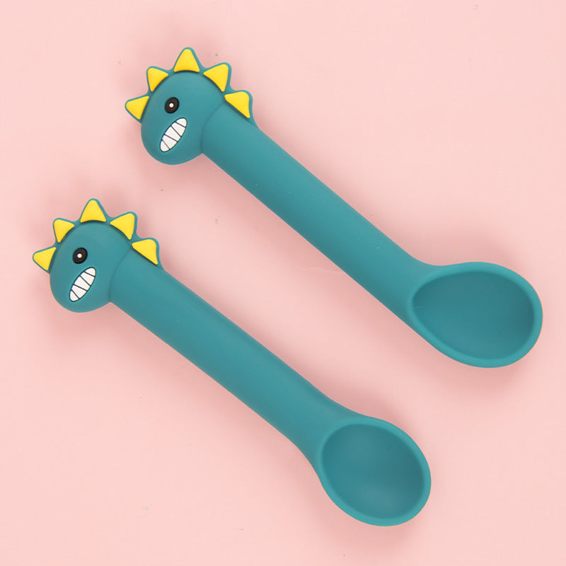 Baby Silicone Training Spoon – Soft Head Cartoon Feeding Spoon