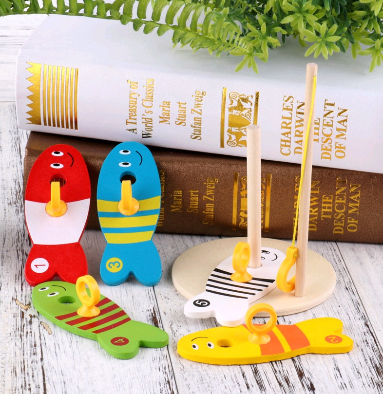 Children’s Educational Wooden Fishing Toy – Early Learning Water Ring Game