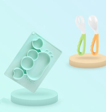 Baby Silicone Suction Bowl – Cartoon Learning Feeding Dish