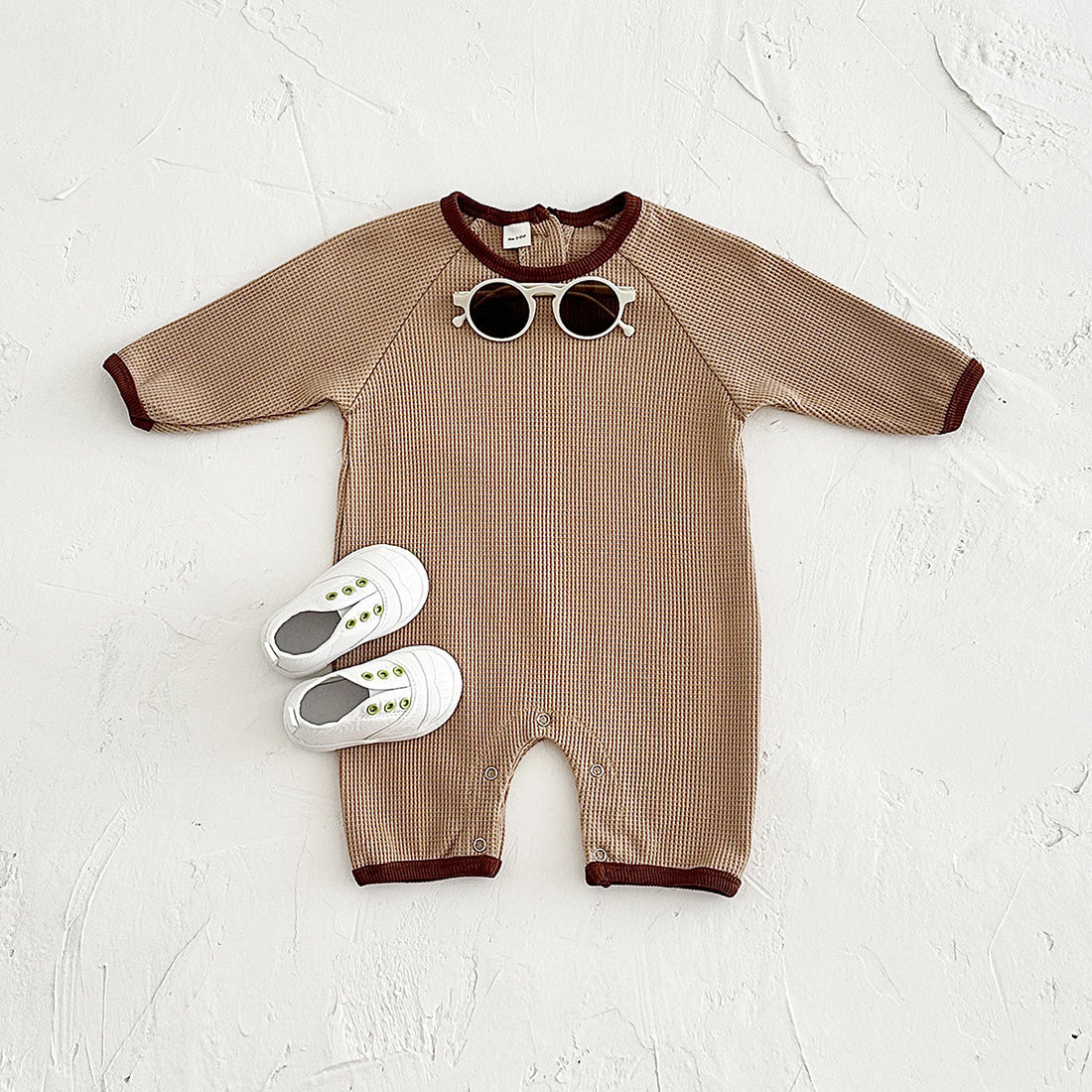 Newborn Waffle Cotton Short-Sleeve Romper