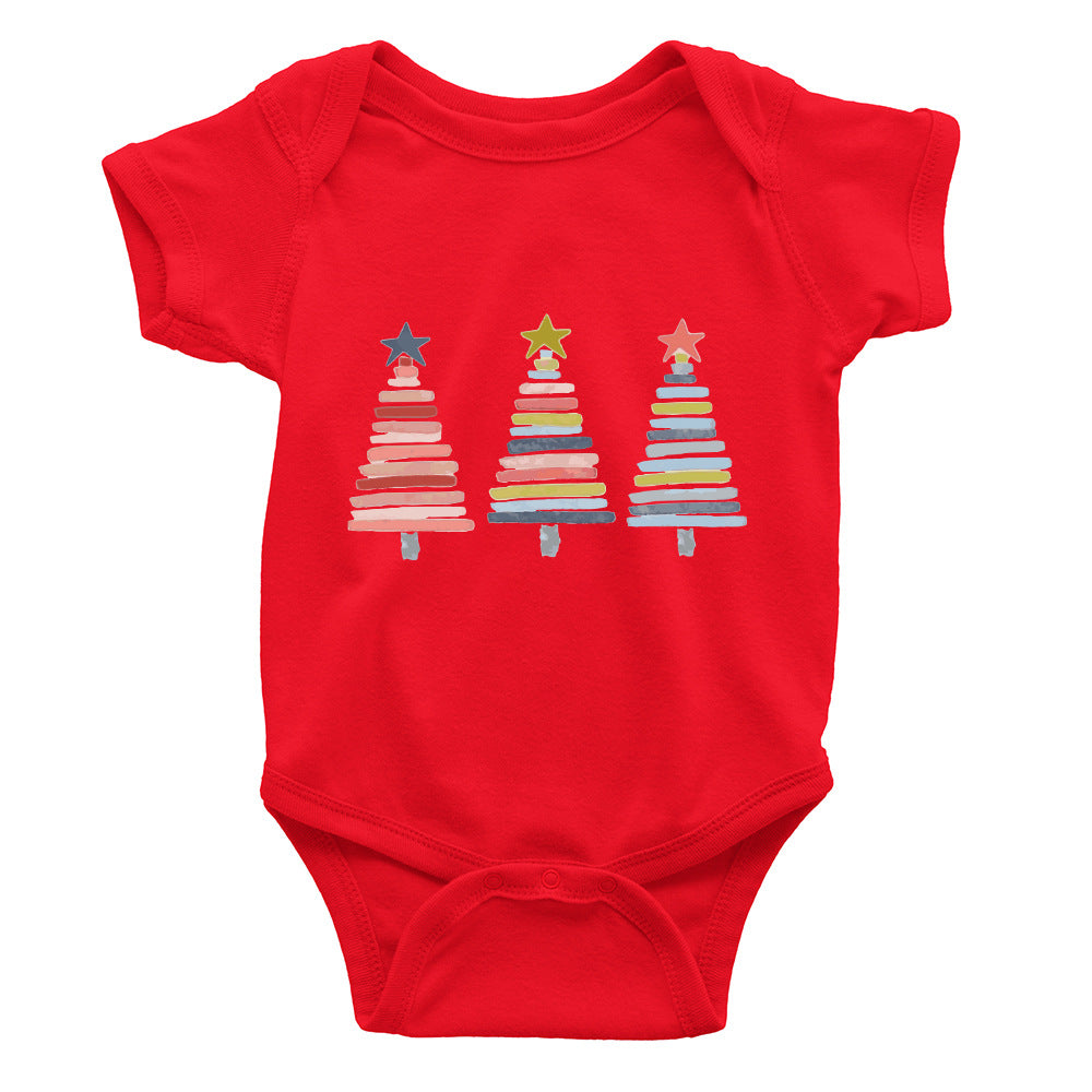 Baby Cotton Short-Sleeve Romper – Coated Fabric