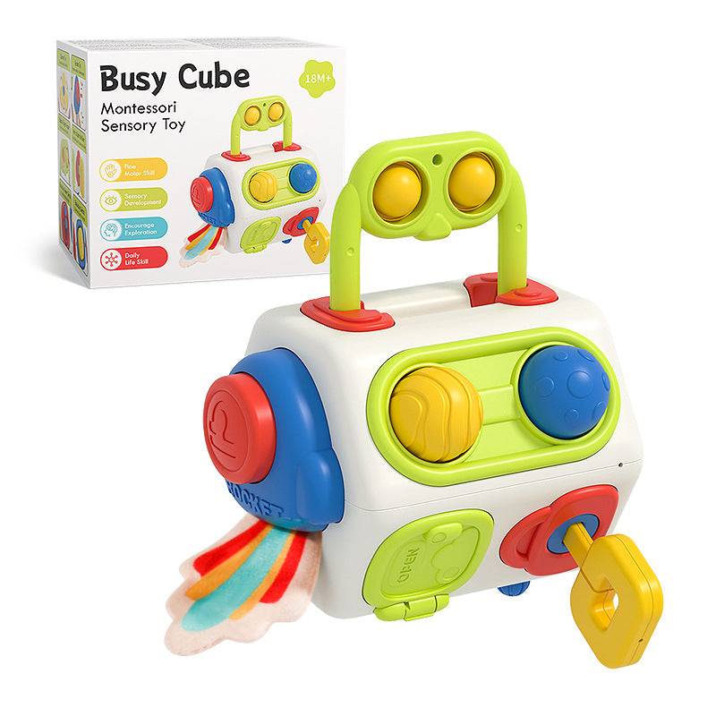 9-in-1 Busy Cube – Montessori Sensory & Learning Toy for Toddlers