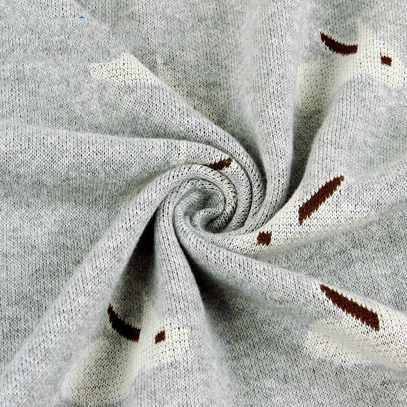 Knitted Baby Bunny Cuddle Blanket
