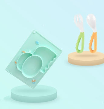 Baby Silicone Suction Bowl – Cartoon Learning Feeding Dish