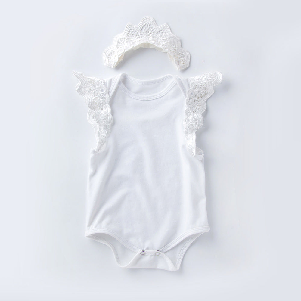 Baby Girl Sleeveless Romper – Wings Jumpsuit Design