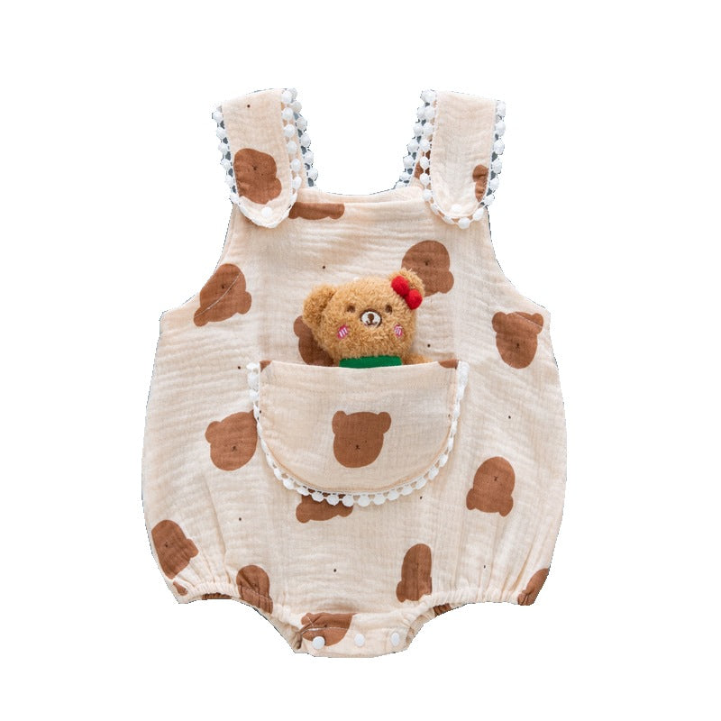 Cute Baby Gauze Triangle Romper