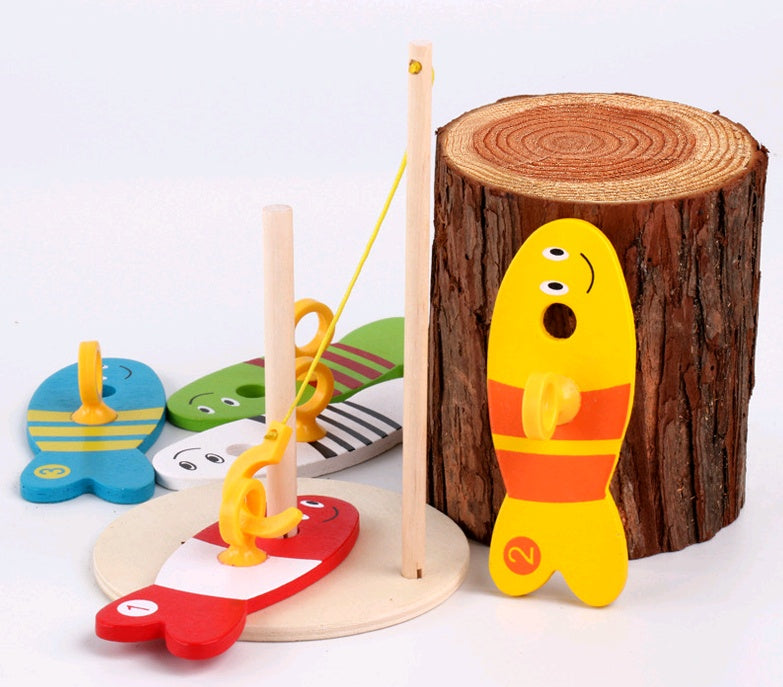 Children’s Educational Wooden Fishing Toy – Early Learning Water Ring Game
