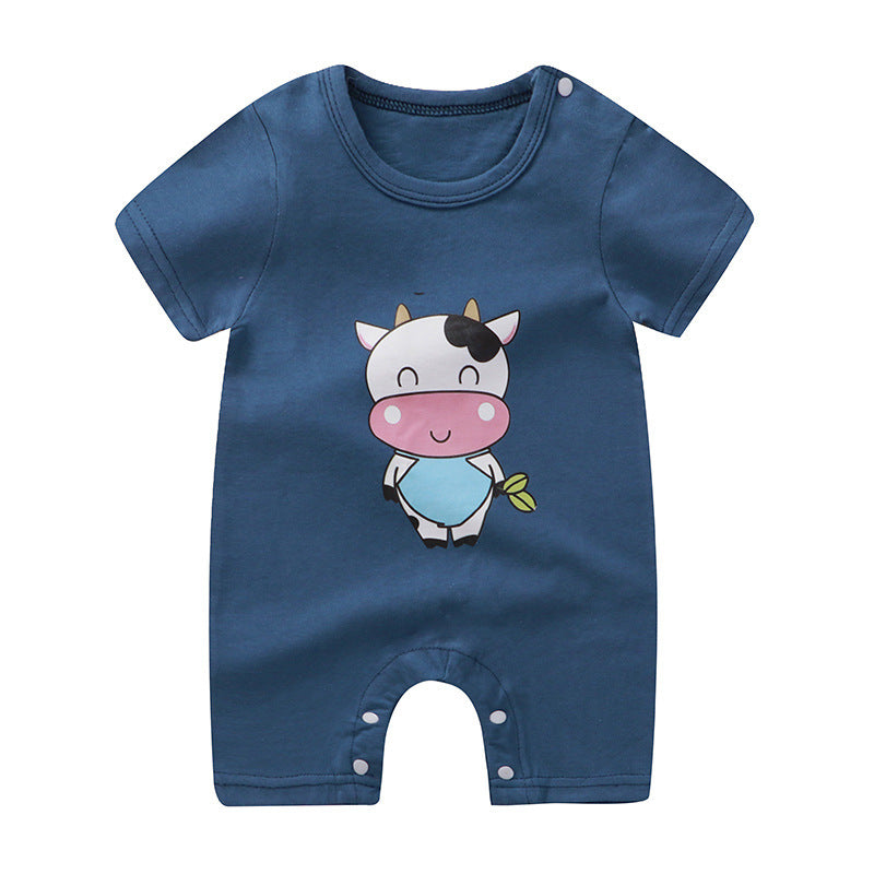 Baby Cotton Short-Sleeve Jumpsuit – Lightweight Newborn Romper