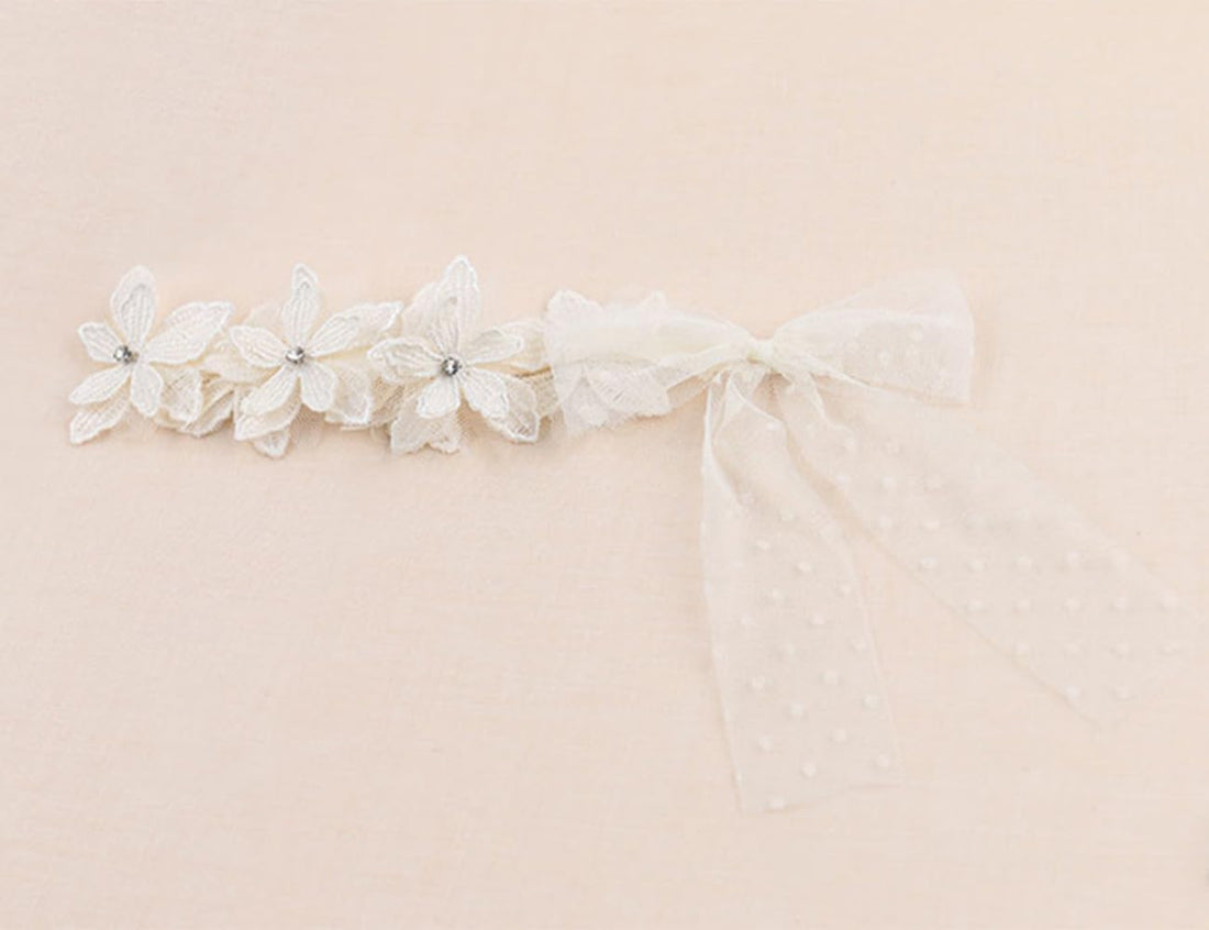 Baby Girls Bow Knot Headband – Soft Lace Floral Hair Accessory