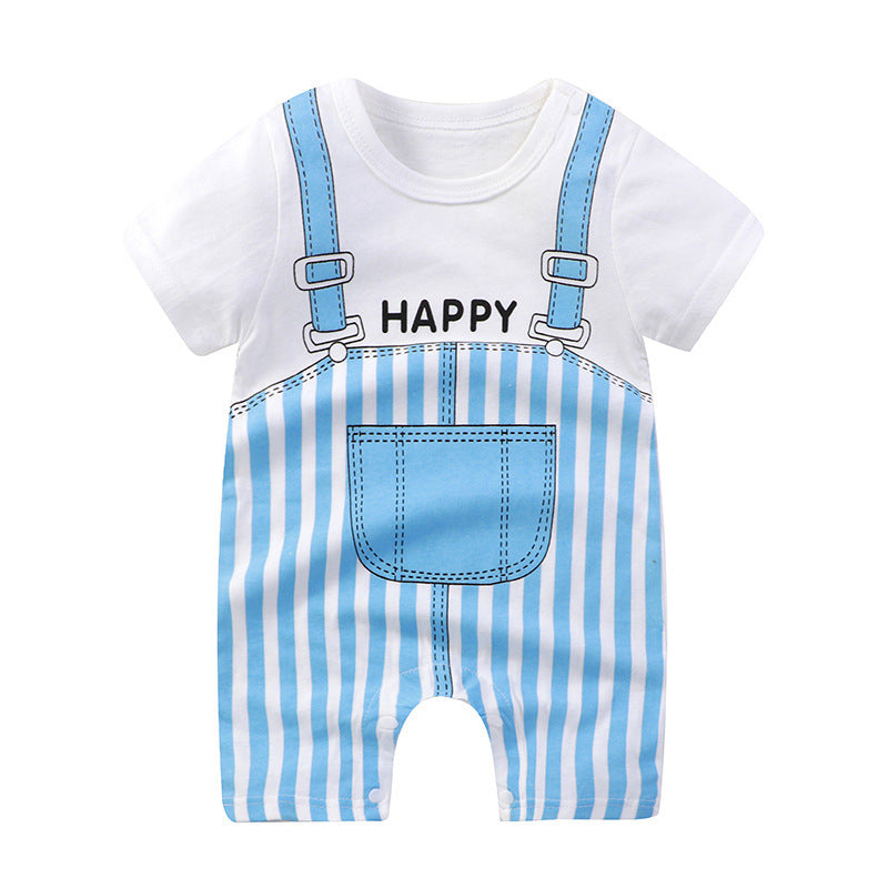 Baby Cotton Short-Sleeve Jumpsuit – Lightweight Newborn Romper