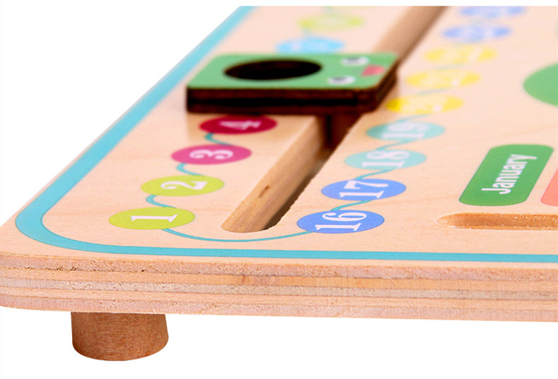 Montessori Wooden Educational Toy – Baby Weather, Seasons & Calendar Clock for Preschool Learning