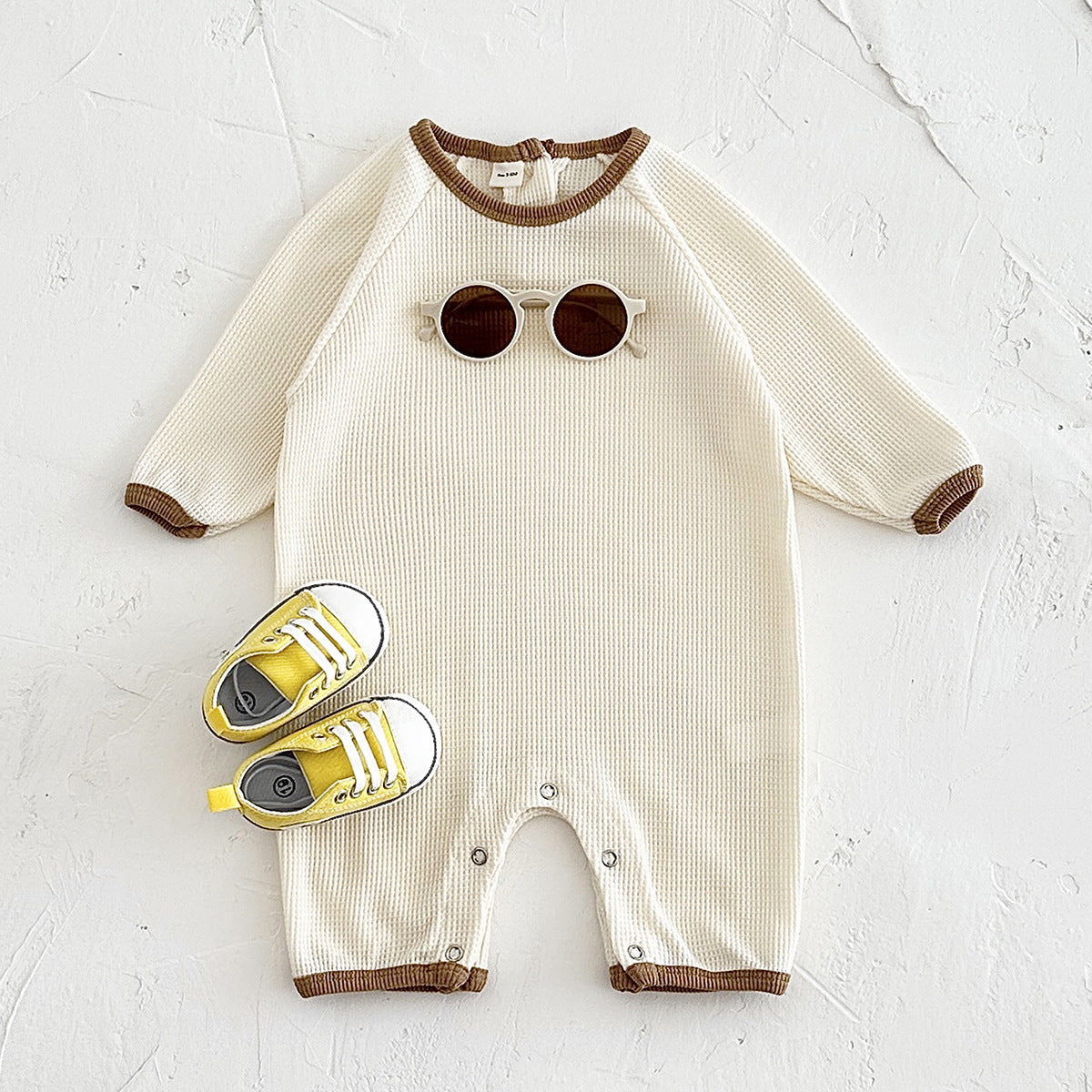 Newborn Waffle Cotton Short-Sleeve Romper