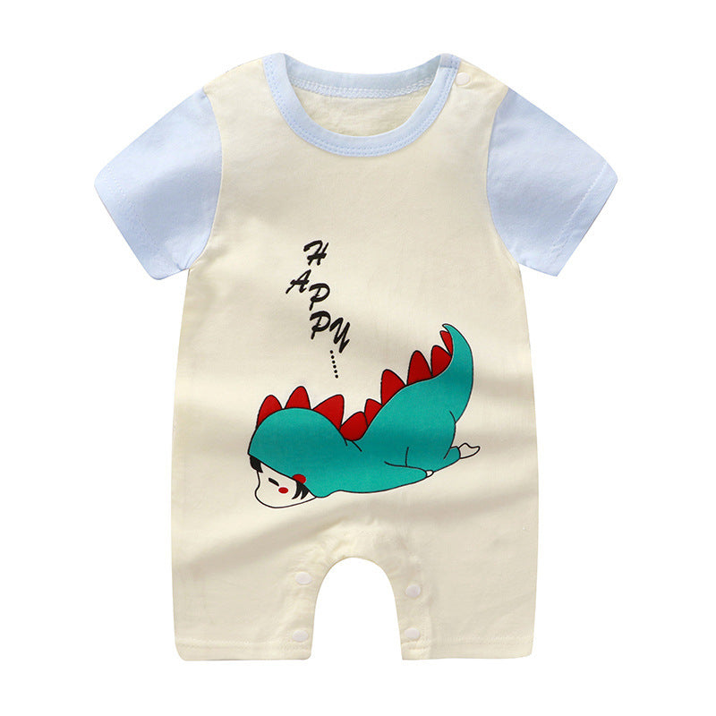 Baby Cotton Short-Sleeve Jumpsuit – Lightweight Newborn Romper