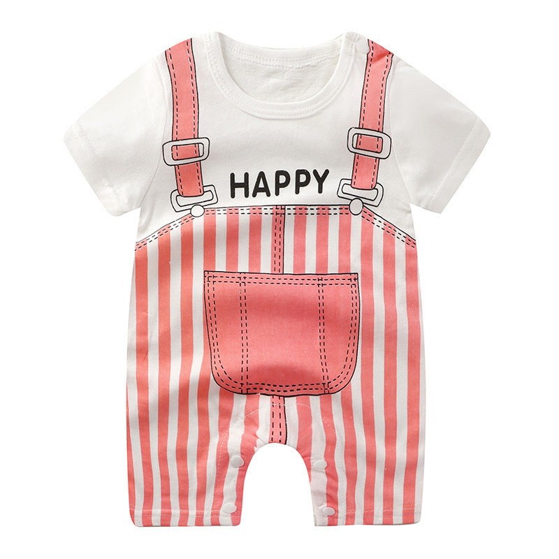 Baby Cotton Short-Sleeve Jumpsuit – Lightweight Newborn Romper