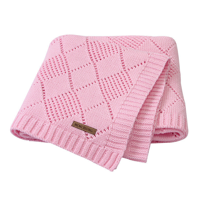 Hot Sale Solid Color Knitted Baby Blanket