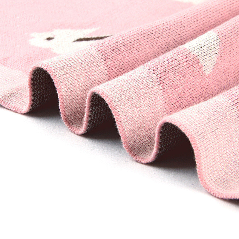 Knitted Baby Bunny Cuddle Blanket