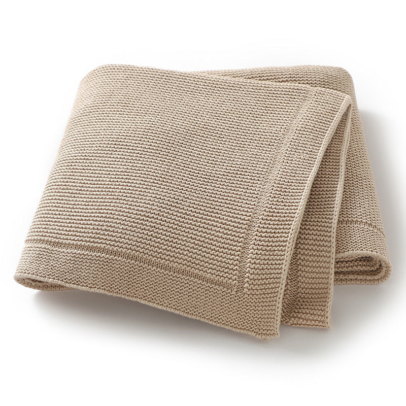Solid-color Knitted Baby Swaddle Blanket For Strollers