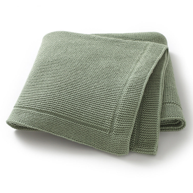 Solid-color Knitted Baby Swaddle Blanket For Strollers