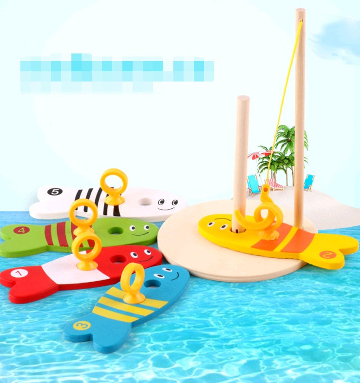 Children’s Educational Wooden Fishing Toy – Early Learning Water Ring Game
