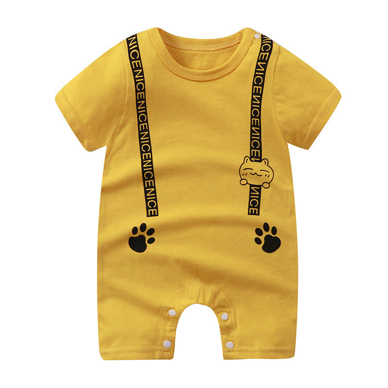 Baby Cotton Short-Sleeve Jumpsuit – Lightweight Newborn Romper