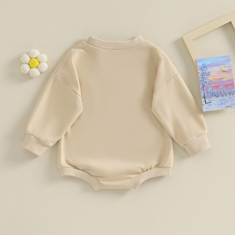Baby Romper with Letter Embroidery – Golden Edge Design