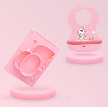 Baby Silicone Suction Bowl – Cartoon Learning Feeding Dish