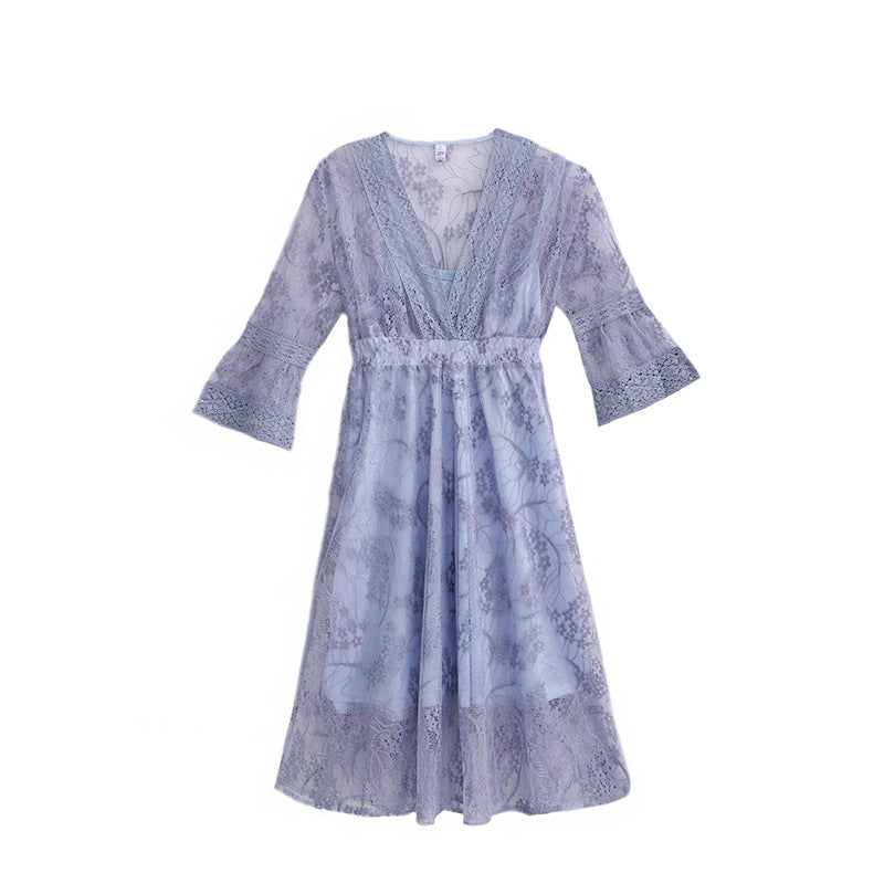 Two-Piece Lace Maternity Dress