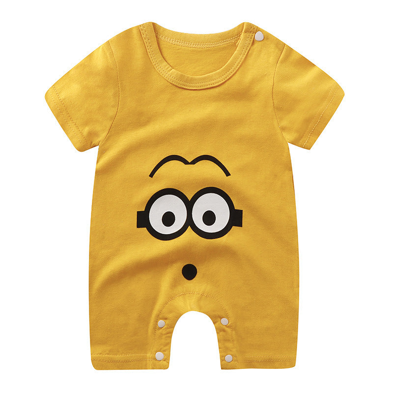 Baby Cotton Short-Sleeve Jumpsuit – Lightweight Newborn Romper