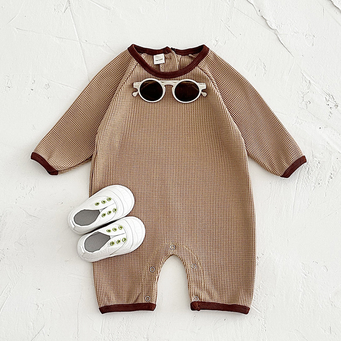 Newborn Waffle Cotton Short-Sleeve Romper