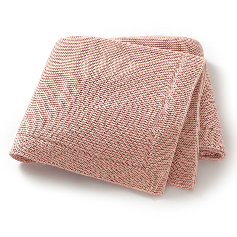 Solid-color Knitted Baby Swaddle Blanket For Strollers