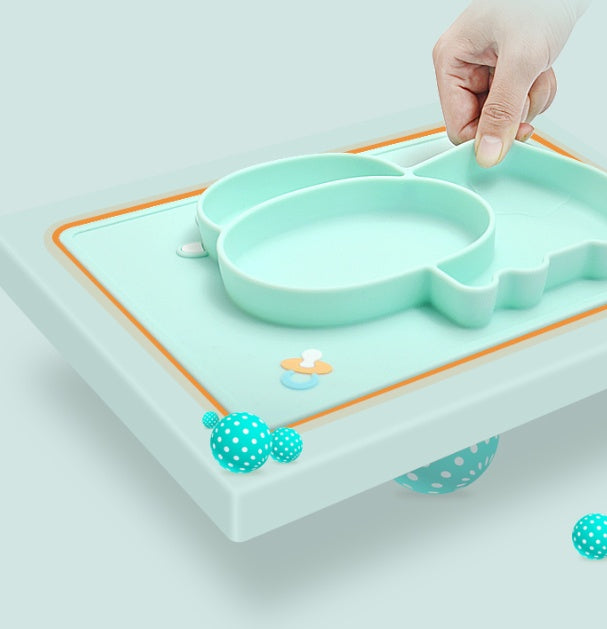 Baby Silicone Suction Bowl – Cartoon Learning Feeding Dish