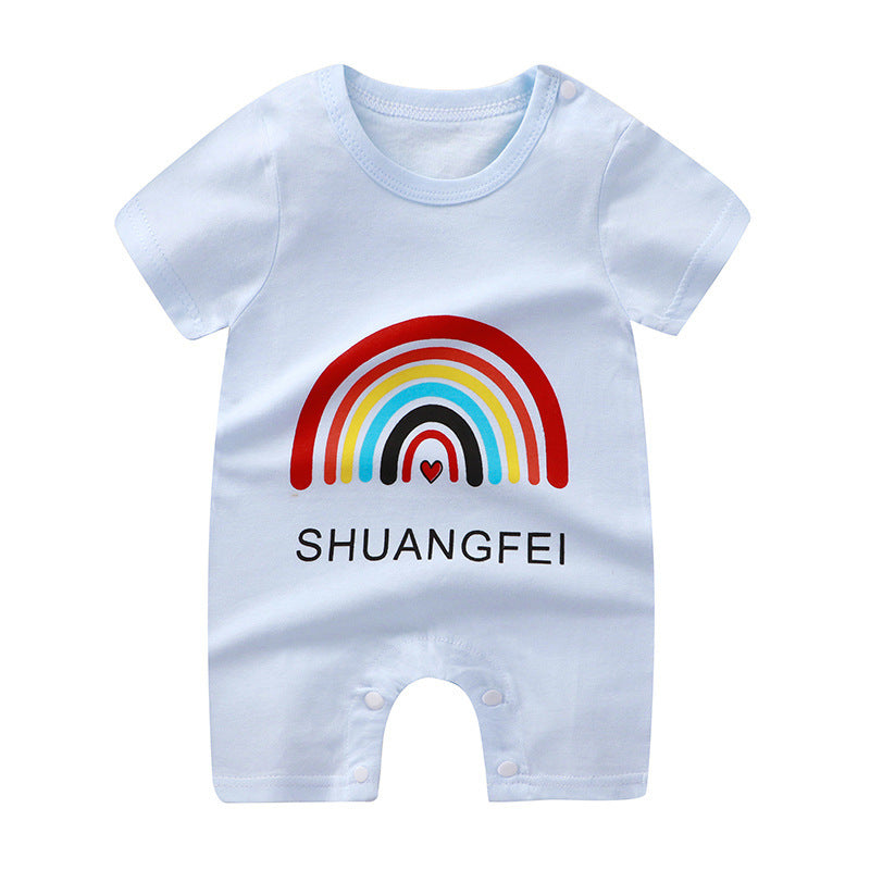 Baby Cotton Short-Sleeve Jumpsuit – Lightweight Newborn Romper