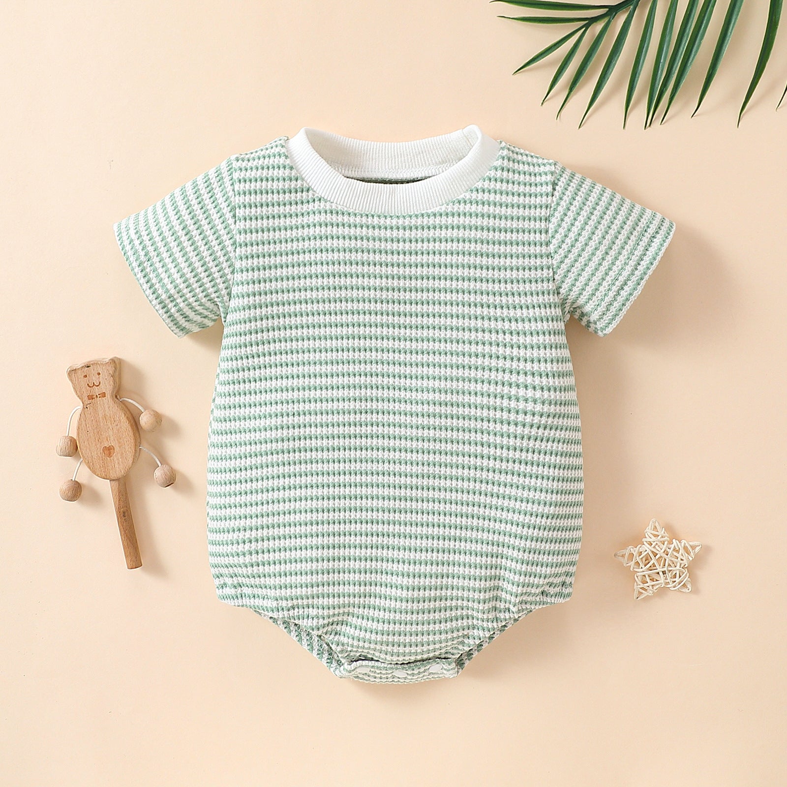 Baby Boys & Girls Striped Cotton Short-Sleeve Triangle Romper