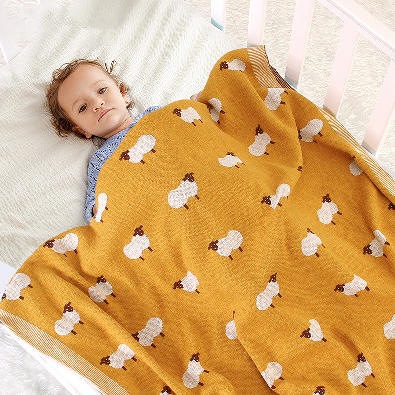 Knitted Baby Lamb Hug Blanket