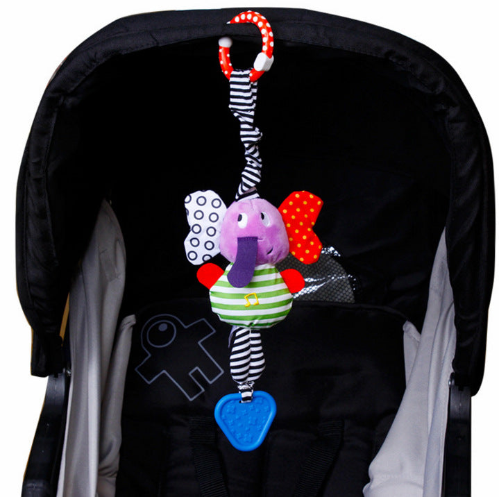 Musical Elephant Hanging Teether Toy – Baby Lathe Trailer Toy