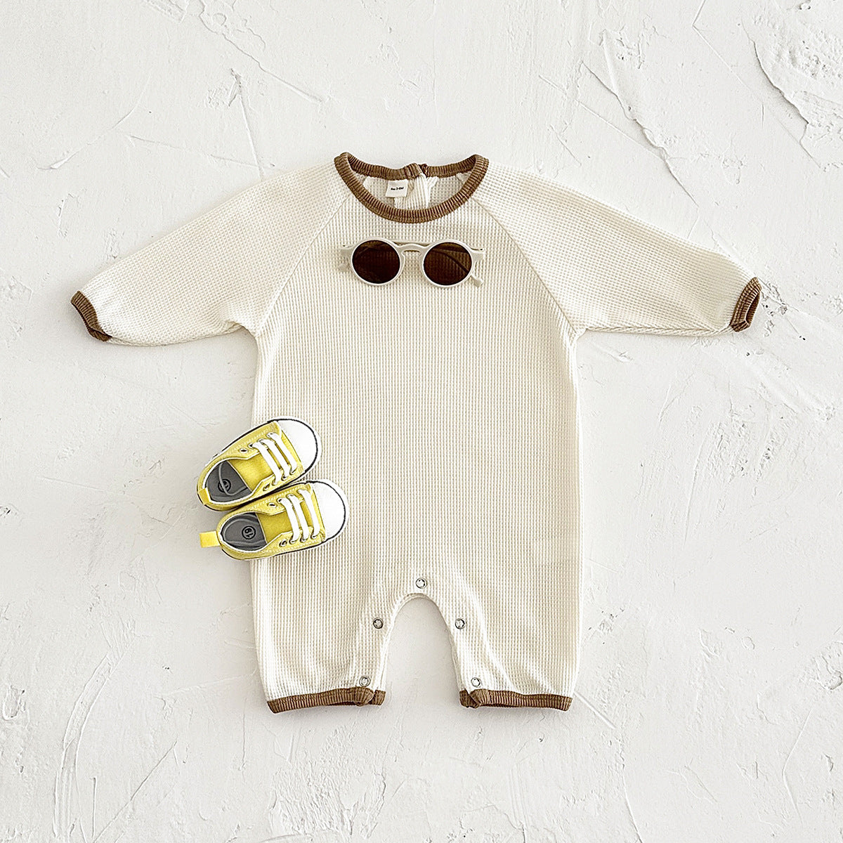 Newborn Waffle Cotton Short-Sleeve Romper